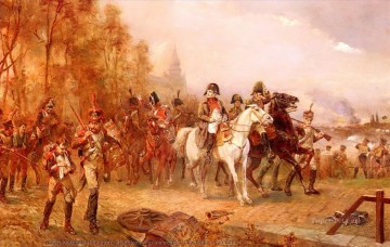 Clásico Painting - Napoleón con sus tropas en la batalla de borodino Robert Alexander Hillingford escenas históricas de batalla Guerra militar